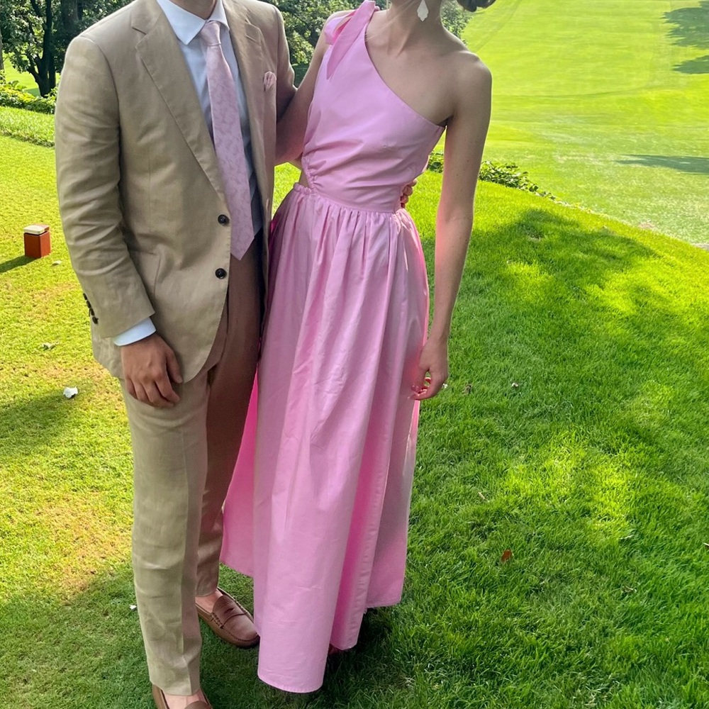 Tuckernuck Pink Santorini One-Shoulder Dress